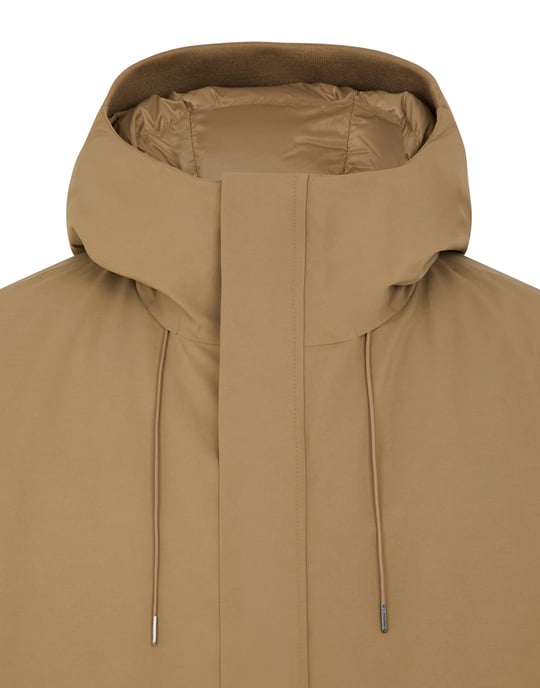 Herren C.P. Company Micro Hoodie Daunenparka Jacke in Beige - Image 5