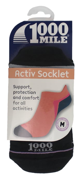 1000 Mile - Damen Einlagige Aktive Sport Atmungsaktive Knöchelsocken - Schwarz - Image 2