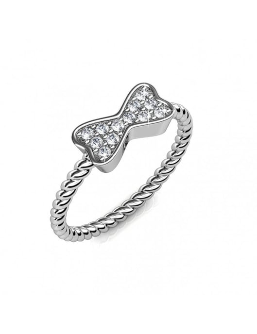 Ring mit gedrehter Schleife - Silber und Kristall - Image 1
