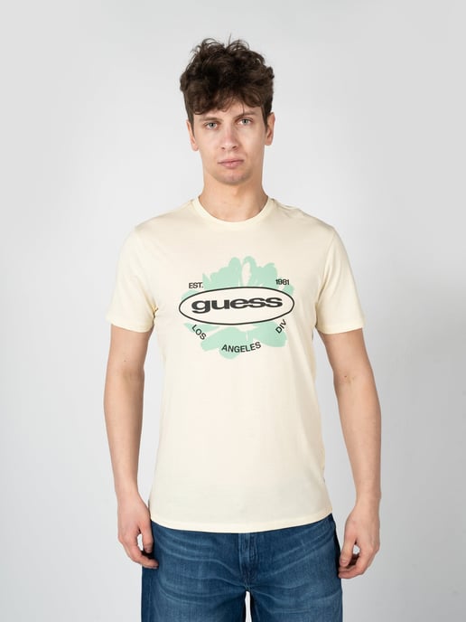 Guess T-Shirt LA Logo Herren gelb - Image 3