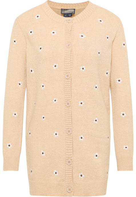 Dreimaster Strickjacke mit Stickerei Damen Beige - Image 1