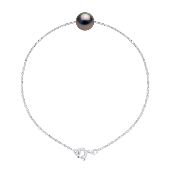 Bracelet Real Cultured Tahiti Pearl PASSING THROUGH Round 8-9 mm