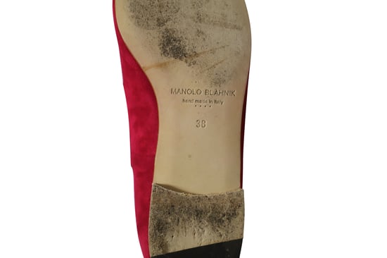 Manolo Blahnik Witney Brogues aus pinkem Wildleder - Image 6