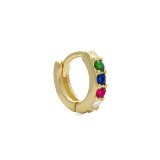 Luxenter Ohrringe, Zule 925 Sterling Silber und mehrfarbige Zirkonias in 18 Karat Gelbgold - Image 1