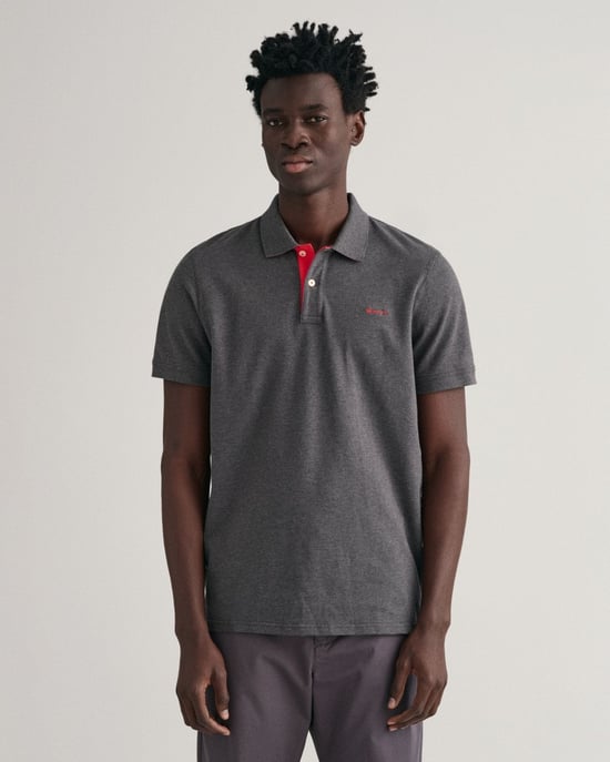Gant Regular Fit Contrast Pique Rugger Polo  Grau - Image 4
