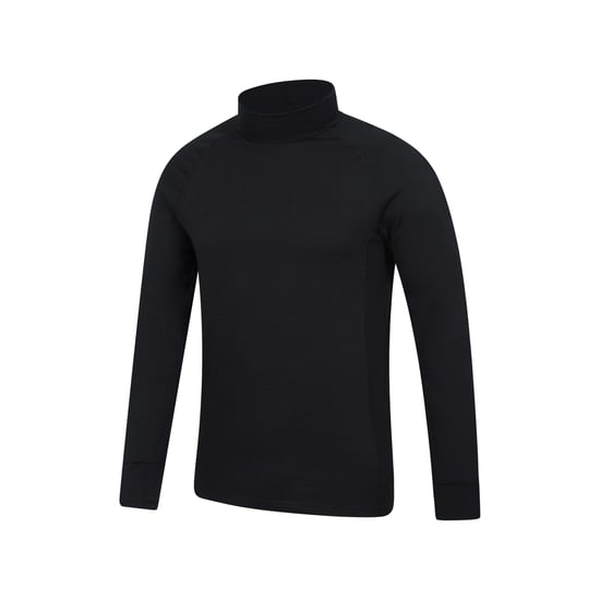 Mountain Warehouse Herren Summit Merino Wolle Funnel Neck Thermo-Oberteil (Schwarz) - Image 4