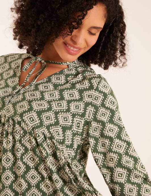 Abstract Geometric Tunic Dress