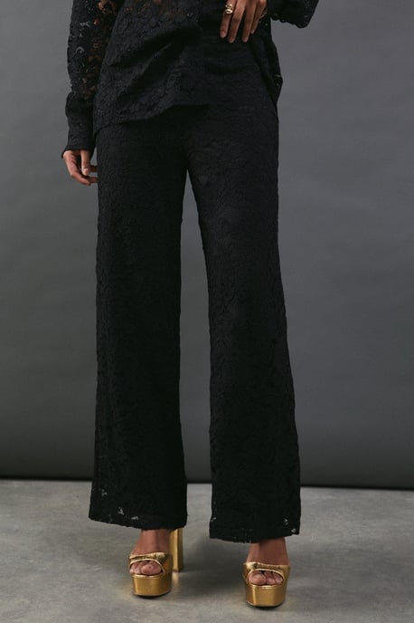 Lace High Waist Straight Leg Trouser - Image 4