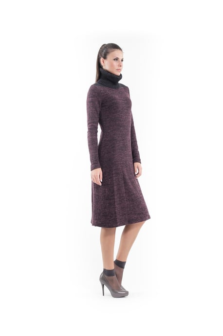 Wool Blend Polo Neck Dress