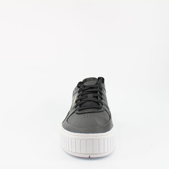 Puma Cali Sport Black Leather Womens Lace Up Trainers 373871 02