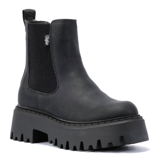 Buffalo Aspen Chelsea Damenlederstiefel In Schwarz - Image 2