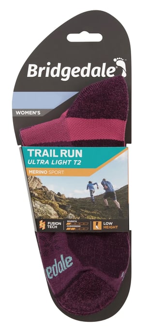 Bridgedale - Womens Sport Ultralight Merino Low Socken - Damson - Image 2