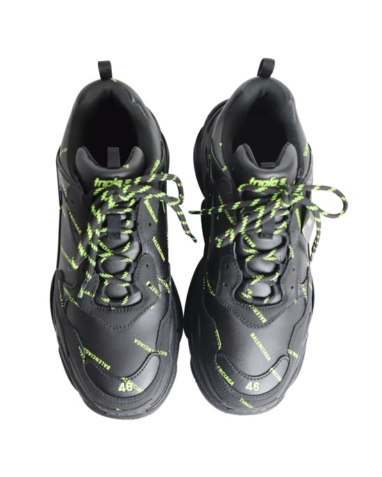 Balenciaga Triple S Allover-Logo in Schwarz Synthetik - Image 6