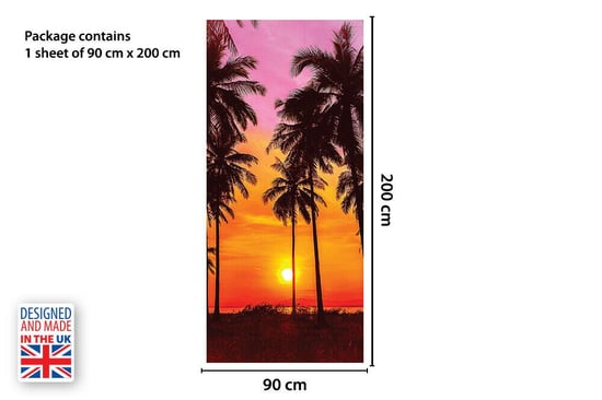 Tropical Sunset Self-Adhesive Door Mural Sticker For All Europe Size 90CmX200CM