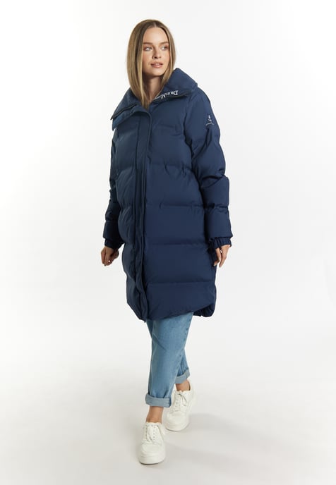 Dreimaster Wintermantel mit Wattierung Damen Marine - Image 4