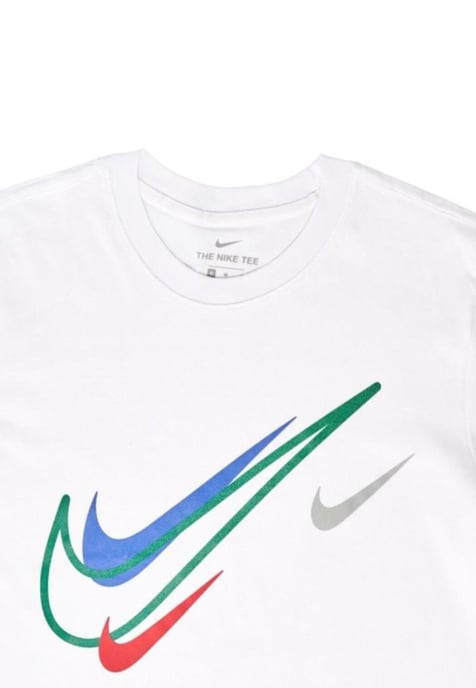 Nike Herren Court Swoosh Logo T-Shirt in Weiß - Image 3