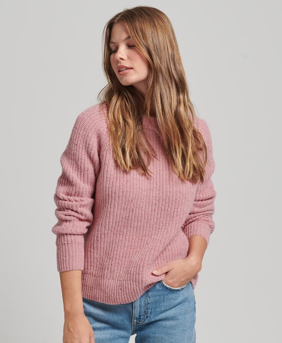 Superdry Tweed Ribbed Crew Neck Jumper