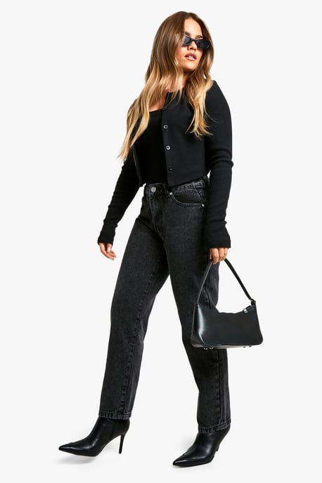 Petite 28 Inch Basics Washed Straight Leg Jean - Image 3