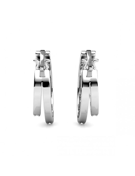 Duo-Ring-Ohrringe - Silber und Kristall - Image 5