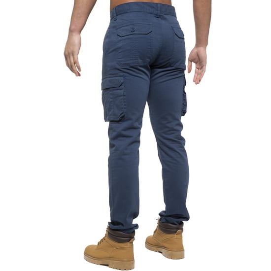 Enzo | Mens Cargo Trousers - Blue