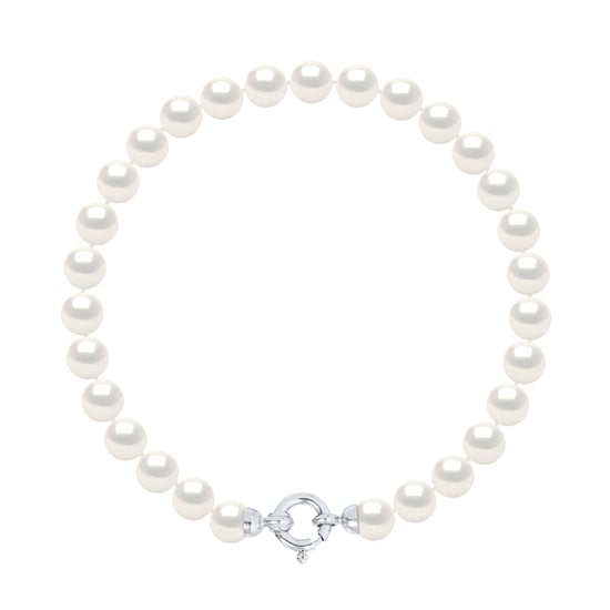 DIADEMA - Bracelet - Real Freshwater Pearls - White Gold