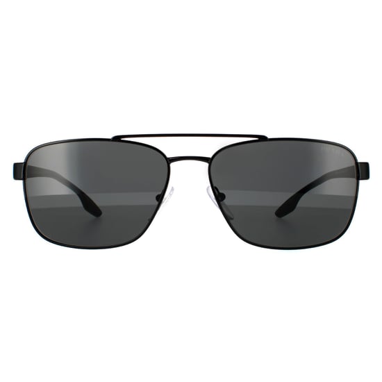 Prada Sport Rectangle Mens Black Grey Sunglasses