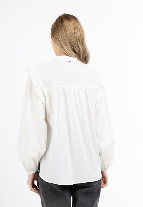 Dreimaster Langarmbluse Damen Wollweiß - Image 3