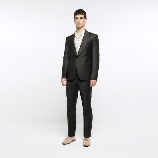 River Island Mens Suit Jacket Brown Slim Fit Wool Premium