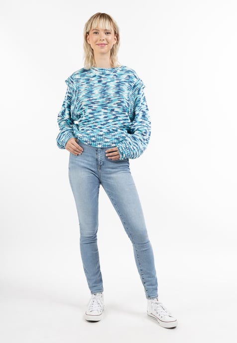 Mymo Strickpullover Damen Blau Mehrfarbig - Image 2