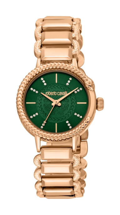 RC5L020M0075 Roberto Cavalli Womens Quartz Stainless Steel Dark Green 5 ATM 30 mm Watch