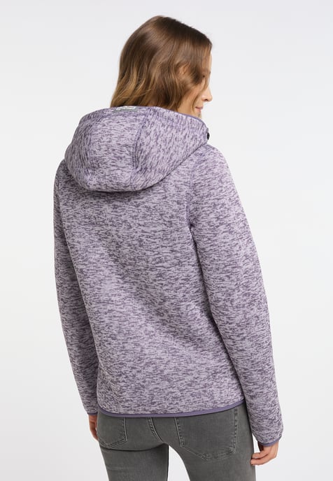 Schmuddelwedda Strickfleecejacke Damen Rauchlila Melange - Image 3