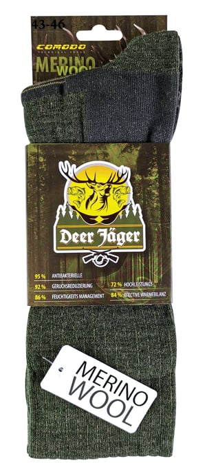 COMODO - Unisex Chaussettes Hautes Laine Merinos pour Randonnée - Vert Kaki - Image 2