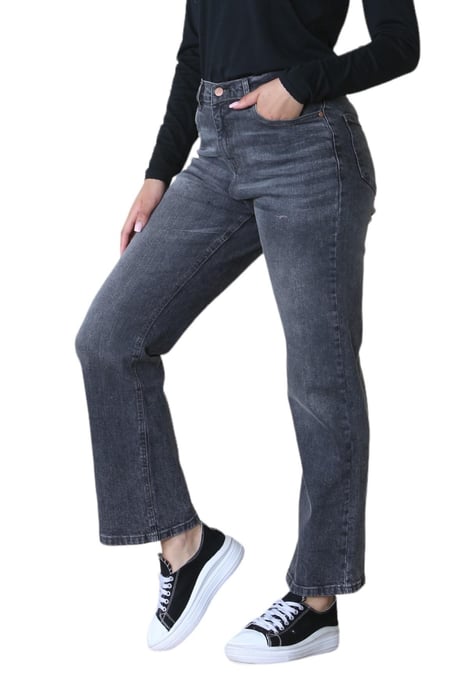 MYT Ladies Wide Leg High Waisted Jeans in Schwarz - Image 3