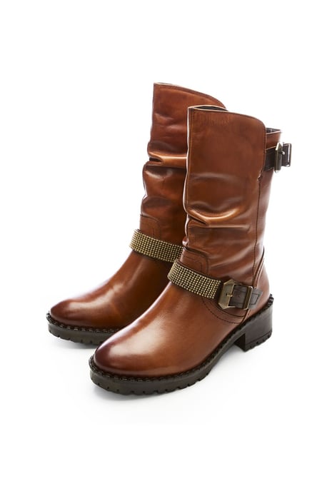 'Elsee' Tan Leather Ankle Boots
