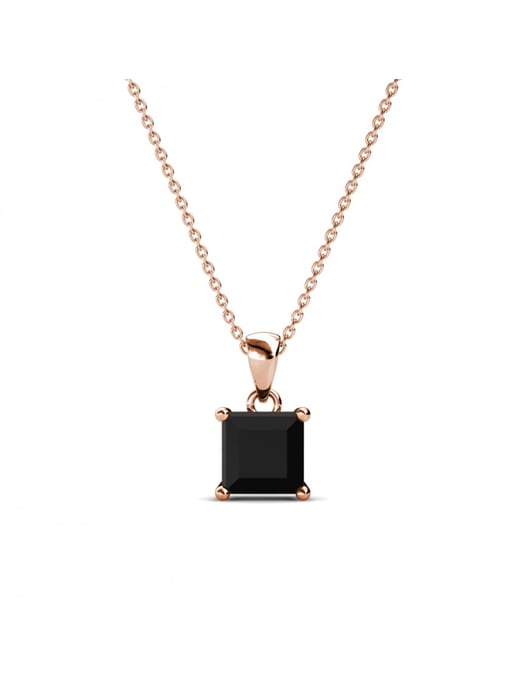 Einfacher quadratischer Anhänger - Rose Gold und Schwarz - Image 1