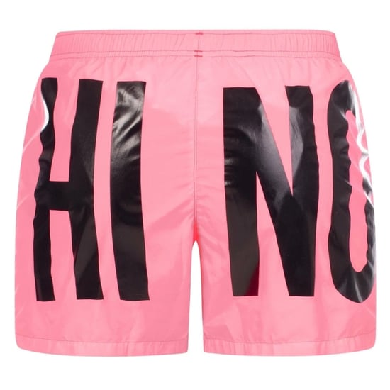 Moschino Brand Print Logo Pink Short Swim Shorts