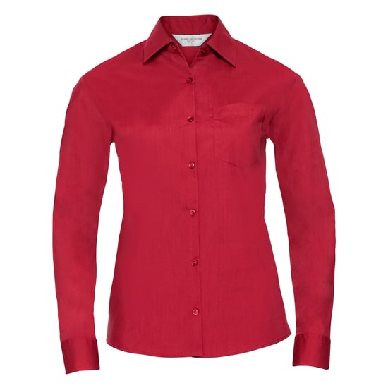 Russell Collection - "Classic" Hemd Pflegeleicht für Damen Langärmlig (Rot) - Image 1