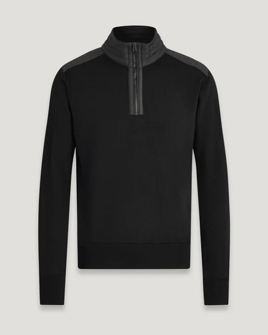 Belstaff Kilmington Mens Merino Wool Quarter Zip Jumper