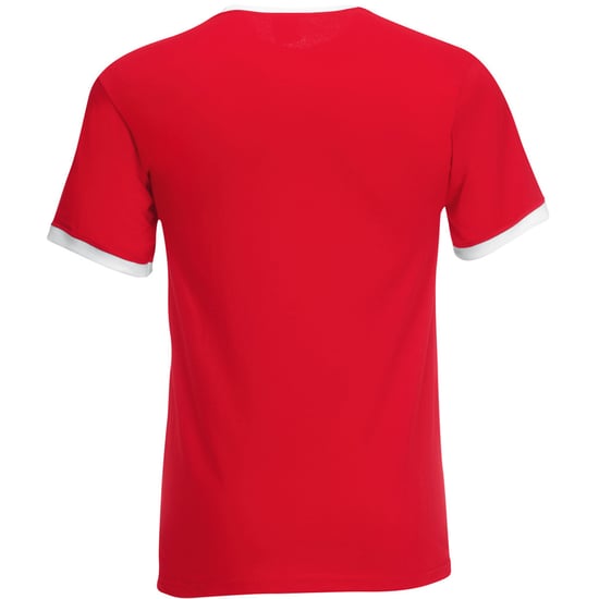 Fruit Of The Loom Herren Ringer T-Shirt (Rot/Weiß) - Image 2