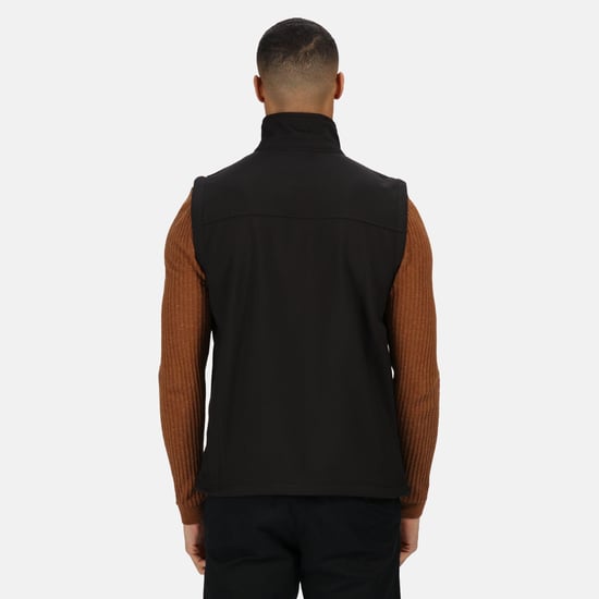 Regatta Mens Flux Softshell Bodywarmer / Sleeveless Jacket Water Repellent And Wind Resistant (All Black)