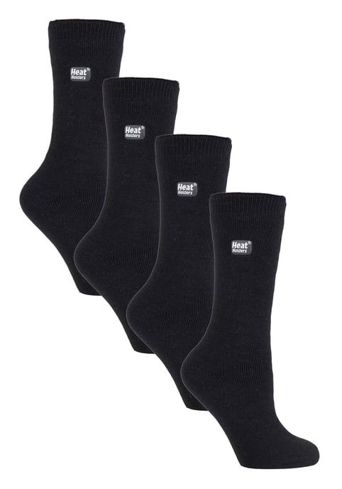 Heat Holders Ultra Lite - 4 Paar Multipack Ladies Thermal Socks | Ultra Thin Warm Socks for Dress Socks in Winter - Black - Image 1