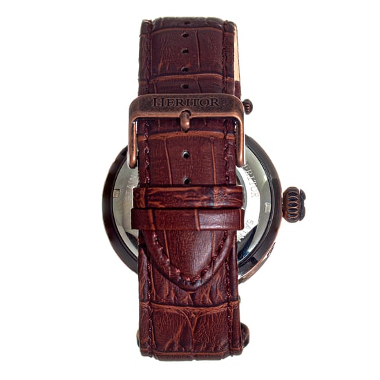 Heritor Automatik Ganzi Semi-Skelett Lederarmbanduhr - Image 2