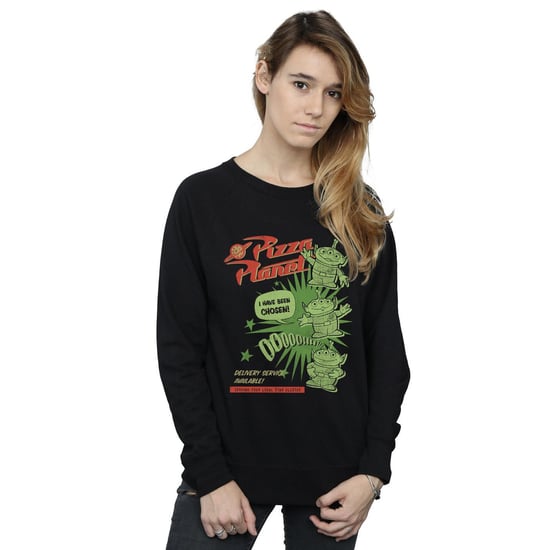 Disney Womens/Ladies Toy Story 4 Pizza Planet Little Green Men Sweatshirt (Black)