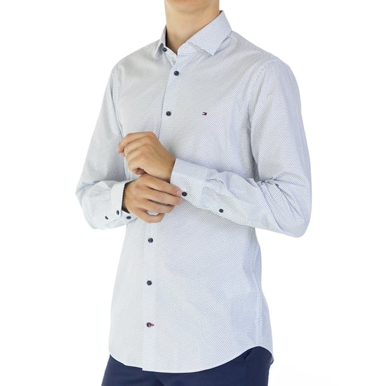 Tommy Hilfiger Homme Chemise Poplin Slim Fit   manches longues Bleu - Image 2