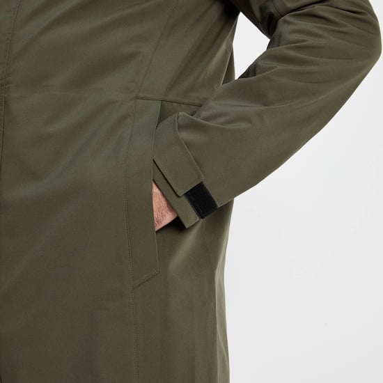 Glenton Mens Long Waterproof Jacket Moss Green