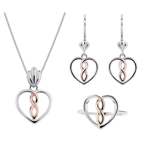 Orphelia 'Delilah' Damen-Set aus 925er Sterlingsilber: Halskette + Ohrringe + Ring – Silber/Rosé SET-7475 - Image 2