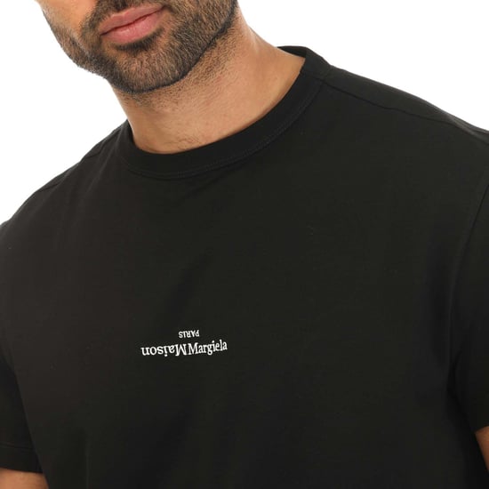 T-shirt Logo brode Maison Margiela Pour Homme en Noir - Image 3