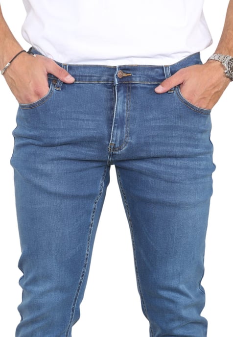 MYT Herren-Jeans mit geradem Bein, Hyper-Stretch-Denim in Blau - Image 4