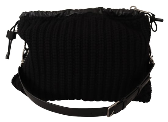 Dolce & Gabbana Sac Crossbody Epaule Tricoté en Cachemire Noir pour Femme - Image 1