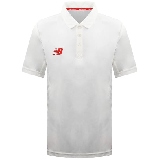 New Balance Cricket Poloshirt für Kinder, cremefarben - Image 1